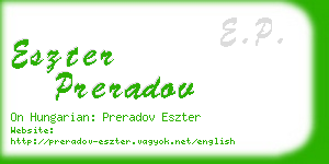 eszter preradov business card